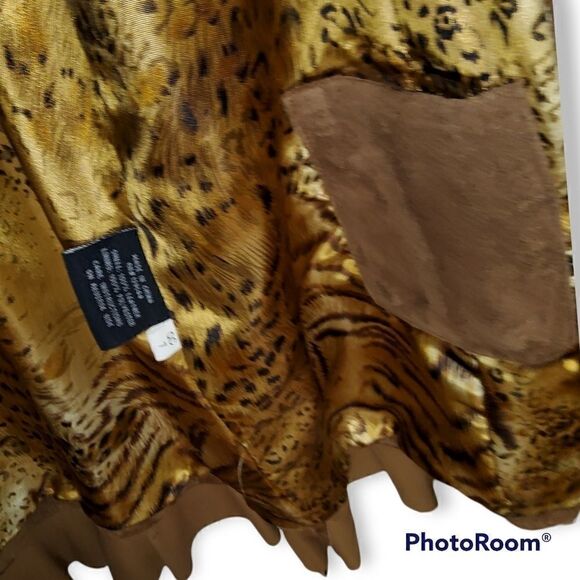 Saguaro Tobacco Suede Leather Ruffle Trim Coat - Picture 5 of 7